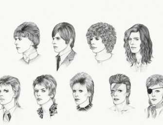 Un gif animé des coiffures de David Bowie de 1964 à 2014