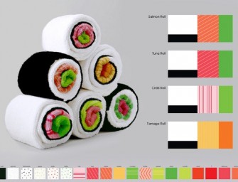 Des serviettes de table en forme de Maki